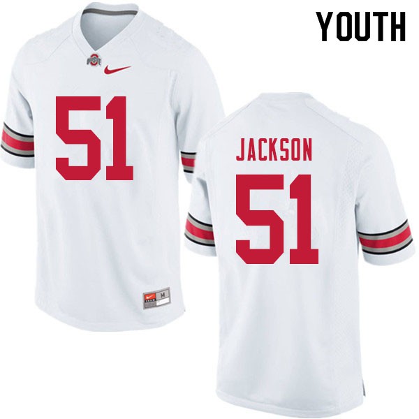 Ohio State Buckeyes #51 Antwuan Jackson Youth High School Jersey White